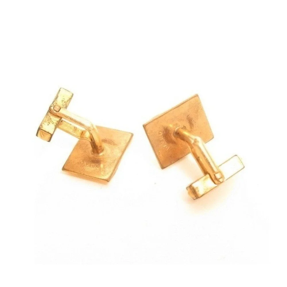 Vintage Anson Mens Gold Tone Sunburst Rectangle Toggle Back Cufflinks‎ Retro